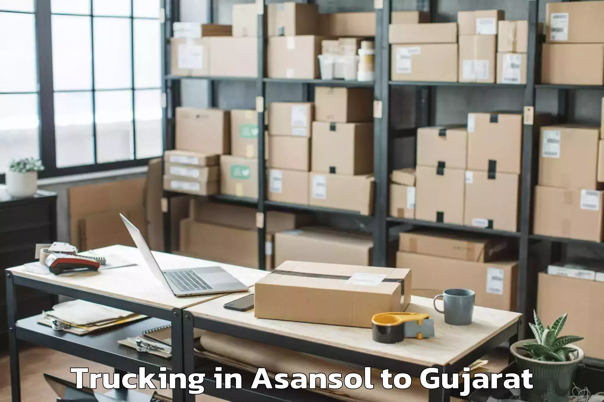 Book Asansol to Ganpat University Mehsana Trucking Online